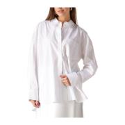 Witte Katoenen Blouse Noellegz Shirt Gestuz , White , Dames