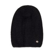 Zwarte Winter Mohair Beanie Hoed Baldinini , Black , Dames