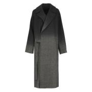 Zwarte wollen jas met pieklapel Y-3 , Black , Dames