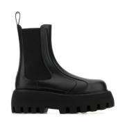 Zwarte leren Chelsea enkellaarsjes Alexander McQueen , Black , Dames