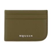 Groene Leren Kaarthouder Alexander McQueen , Green , Heren