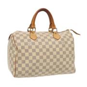 Pre-owned Canvas handbags Louis Vuitton Vintage , White , Dames