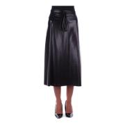 Zwarte Rok met Ritssluiting en Banddetail H2O , Black , Dames