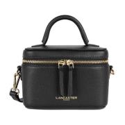 Stijlvolle Rits Leren Vanity Tas Lancaster , Black , Dames