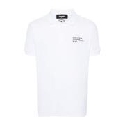 Witte Tennis Fit Polo T-shirts Dsquared2 , White , Heren