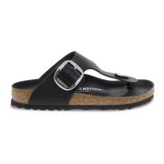 Flat Sandals Birkenstock , Black , Dames