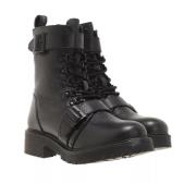 Zwarte Leren Enkellaarzen met Gespen Barbour , Black , Dames