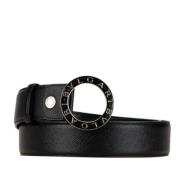 Pre-owned Leather belts Bvlgari Vintage , Black , Heren