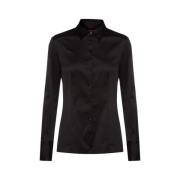 Aansluitende Blouse Hugo Boss , Black , Dames