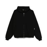 Zwarte rits hoodie met zakken Represent , Black , Heren