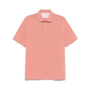 Koraalroze Polo Sweater Brunello Cucinelli , Pink , Heren