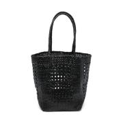 Gevlochten Leren Tote Tas Dragon Diffusion , Black , Dames