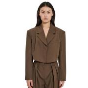 Khaki Blazer voor Vrouwen Norr , Brown , Dames