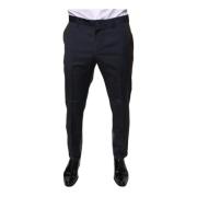 Zwarte Formele Wollen Blend Pantalon Dolce & Gabbana , Black , Heren