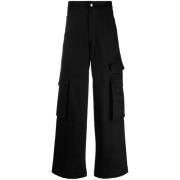 Cargo Broek met Logo-Patch Gcds , Black , Heren