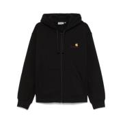 Zwarte Fleece Sweatshirt met Rits Carhartt Wip , Black , Heren