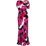 Roze Abstract Print One-Shoulder Jurk Diane Von Furstenberg , Multicol...