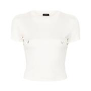 Ster Appliqué Crew Neck T-shirt Mugler , White , Dames