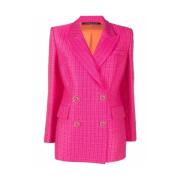 Fuchsia Roze Jacquard Blazer Antonino Valenti , Pink , Dames