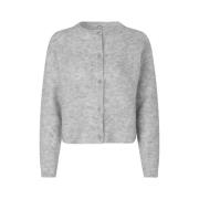 Zachte Gebreide Vest met Knopen in Lichtgrijs mbyM , Gray , Dames