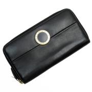 Pre-owned Leather wallets Bvlgari Vintage , Black , Dames