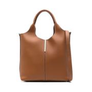 Kreeftklauw Sluiting Leren Tas Tod's , Brown , Dames