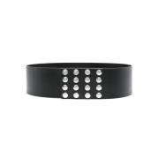 Zwarte Riem met Drukknopsluiting The Attico , Black , Dames