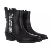 Zwarte leren Cubaanse haklaarzen Love Moschino , Black , Dames