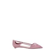 Satin Ballerina met Cut-out Details Prada , Pink , Dames