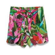 Roze Elastische Taille Shorts Farm Rio , Multicolor , Dames