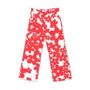 Bloemenprint Wijde Pijp Broek Marni , Red , Heren