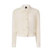 Witte Shirt met Elastische Tailleband Pinko , White , Dames