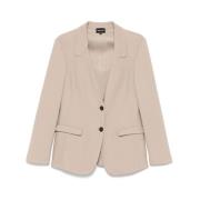 Beige Knoopjas met Zakken Giorgio Armani , Beige , Dames