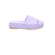 Leren Platte Sandaal Unisa , Purple , Dames