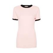 Geribbelde Jersey Crew Neck T-shirt Marni , Pink , Dames