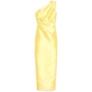 Gele One-Shoulder Maxi Jurk Solace London , Yellow , Dames