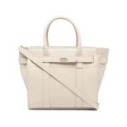 Krijtwitte leren schoudertas Mulberry , Beige , Dames