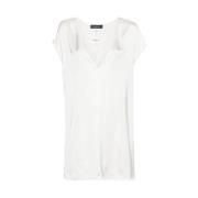 Elegante Satijnen V-Hals Jurk Fabiana Filippi , White , Dames