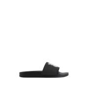 Zwarte Monogram Pool Sliders Palm Angels , Black , Heren