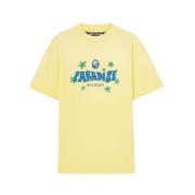 Gele Crew Neck Korte Mouw T-shirt Palm Angels , Yellow , Heren