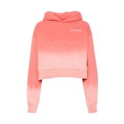 Koraalroze Hoodie met Borduursel Sporty & Rich , Pink , Dames