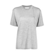 Luxe Wolmix Crew Neck T-Shirt Armarium , Gray , Dames