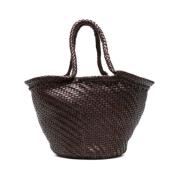 Bruin Lederen Mand Weefsel Tote Dragon Diffusion , Brown , Dames