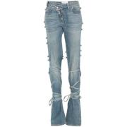 Lichtblauwe Denim Jeans met Banddetail Alexander McQueen , Blue , Dame...