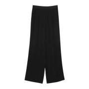 Wijde Viscose Broek met Flowy Pasvorm someday. , Black , Dames