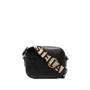 Zwarte Mini Stella Logo Crossbody Tas Stella McCartney , Black , Dames