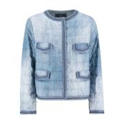 Vintage Wash Luminous Profiel Jas Ermanno Scervino , Blue , Dames