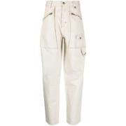 Albasten Ritszak Tapered Broek Isabel Marant , Beige , Dames