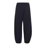 Blauwe Wijde Pijp Elastische Taille Broek InWear , Blue , Dames