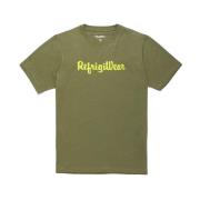 Army Cotton Tee met contrastlogo RefrigiWear , Green , Heren